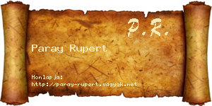 Paray Rupert névjegykártya